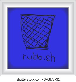 Simple hand drawn doodle of a rubbish bin