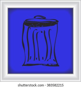 Simple hand drawn doodle of a rubbish bin