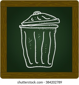 Simple hand drawn doodle of a rubbish bin