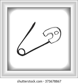 Simple hand drawn doodle of a safety pin