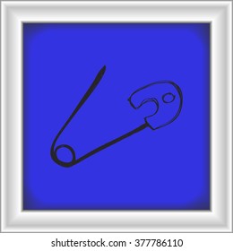 Simple hand drawn doodle of a safety pin