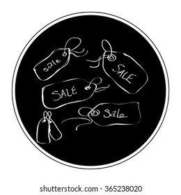 Simple hand drawn doodle of a sale tag