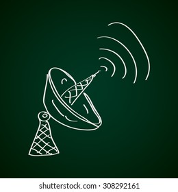 Simple hand drawn doodle of a satalite dish