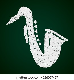 Simple hand drawn doodle of a saxophone