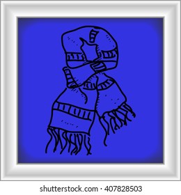Simple hand drawn doodle of a scarf