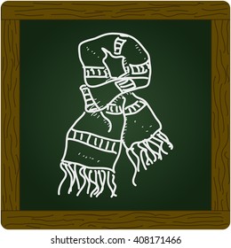 Simple hand drawn doodle of a scarf