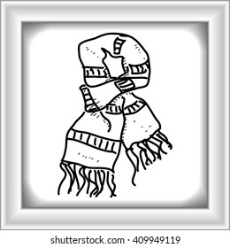 Simple hand drawn doodle of a scarf