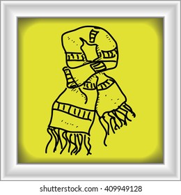 Simple hand drawn doodle of a scarf