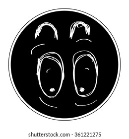 Simple hand drawn doodle of scary eyes