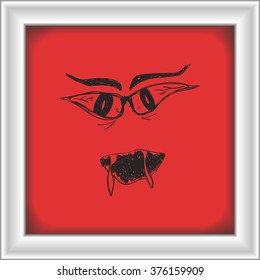 Simple hand drawn doodle of scary eyes