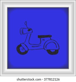 Simple hand drawn doodle of a scooter