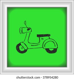 Simple hand drawn doodle of a scooter