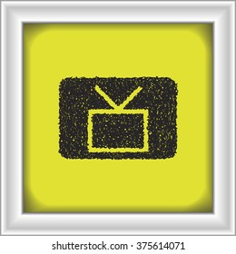 Simple hand drawn doodle of a screen button