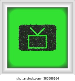 Simple hand drawn doodle of a screen button