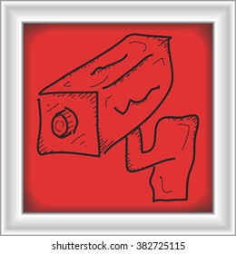 Simple hand drawn doodle of a security camera