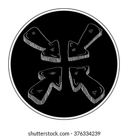 Simple hand drawn doodle of a set of arrows