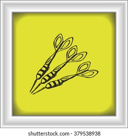 Simple hand drawn doodle of a set of darts