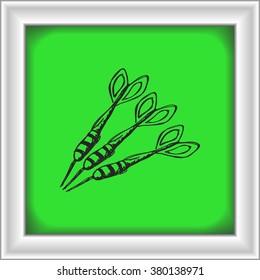 Simple hand drawn doodle of a set of darts