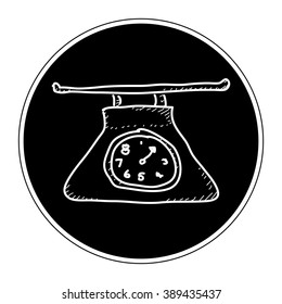 Simple hand drawn doodle of a set of kitchen scales