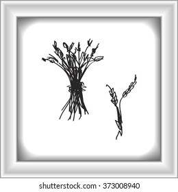 Simple hand drawn doodle of a sheaf of wheat