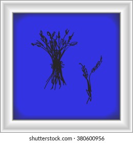 Simple hand drawn doodle of a sheaf of wheat