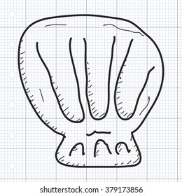 Simple hand drawn doodle of a shell