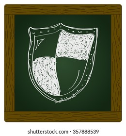 Simple hand drawn doodle of a shield