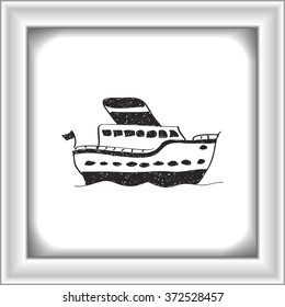 Simple hand drawn doodle of a ship