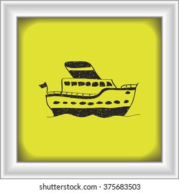 Simple hand drawn doodle of a ship