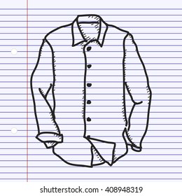 Simple hand drawn doodle of a shirt