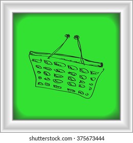 Simple hand drawn doodle of a shopping basket