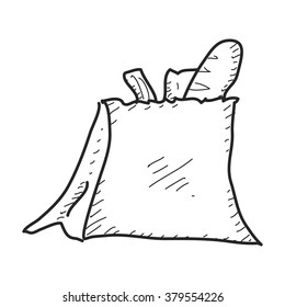 Simple hand drawn doodle of a shopping bag