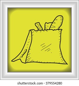 Simple hand drawn doodle of a shopping bag