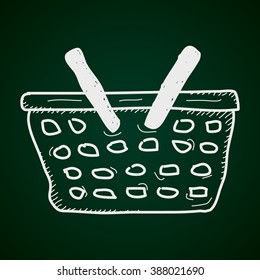 Simple hand drawn doodle of a shopping basket