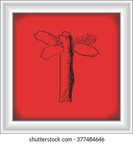 Simple hand drawn doodle of a signpost