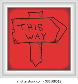Simple hand drawn doodle of a signpost