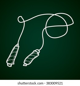 Simple hand drawn doodle of a skipping rope