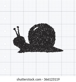 Simple hand drawn doodle of a snail