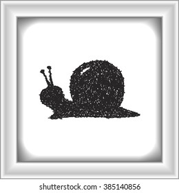 Simple hand drawn doodle of a snail