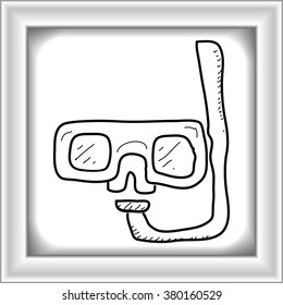 Simple hand drawn doodle of a snorkel