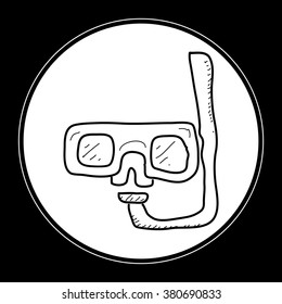 Simple hand drawn doodle of a snorkel