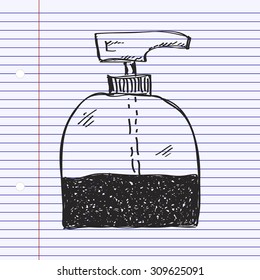 Simple hand drawn doodle of a soap dispencer
