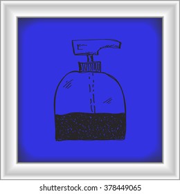 Simple hand drawn doodle of a soap dispenser