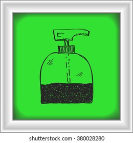 Simple hand drawn doodle of a soap dispenser