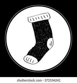 Simple hand drawn doodle of a sock