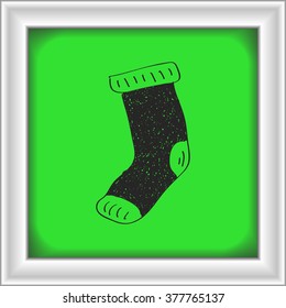 Simple hand drawn doodle of a sock