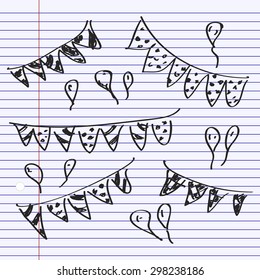 Simple hand drawn doodle of some bunting