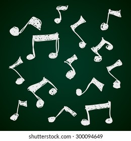 Simple hand drawn doodle of some music notes