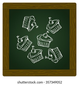 Simple hand drawn doodle of some cakes
