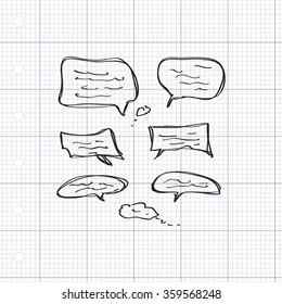 Simple hand drawn doodle of some speech bubbles
